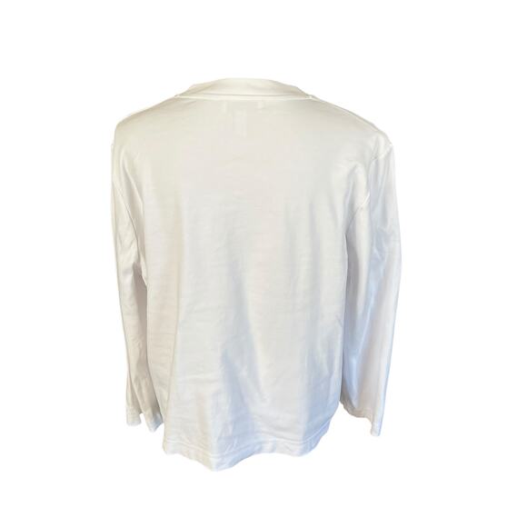 COS White Long Sleeve Waisted Crop Cotton Shirt Top Blouse Size Large Boxy - Picture 5 of 9